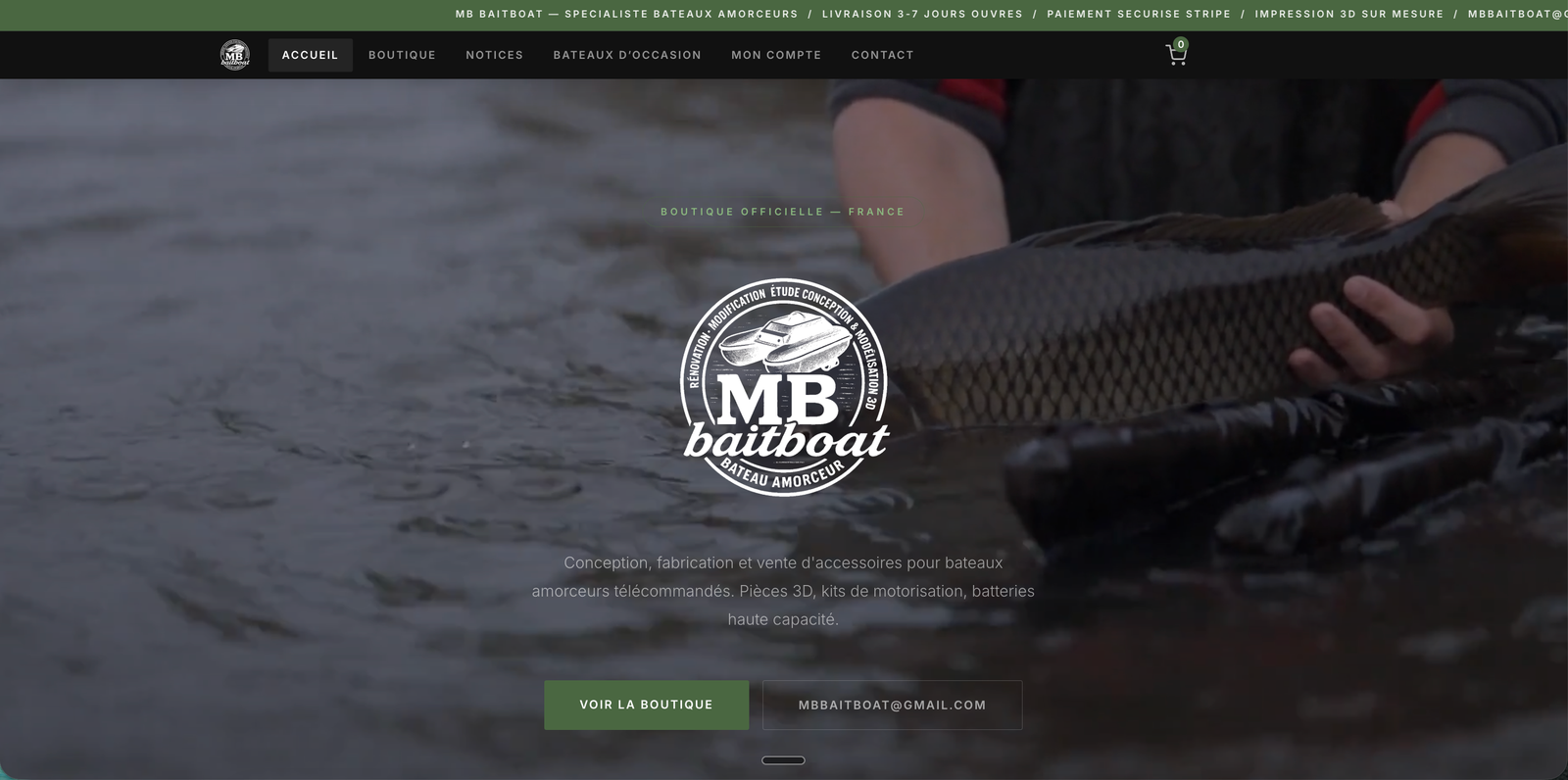 MB BaitBoat — Hero homepage